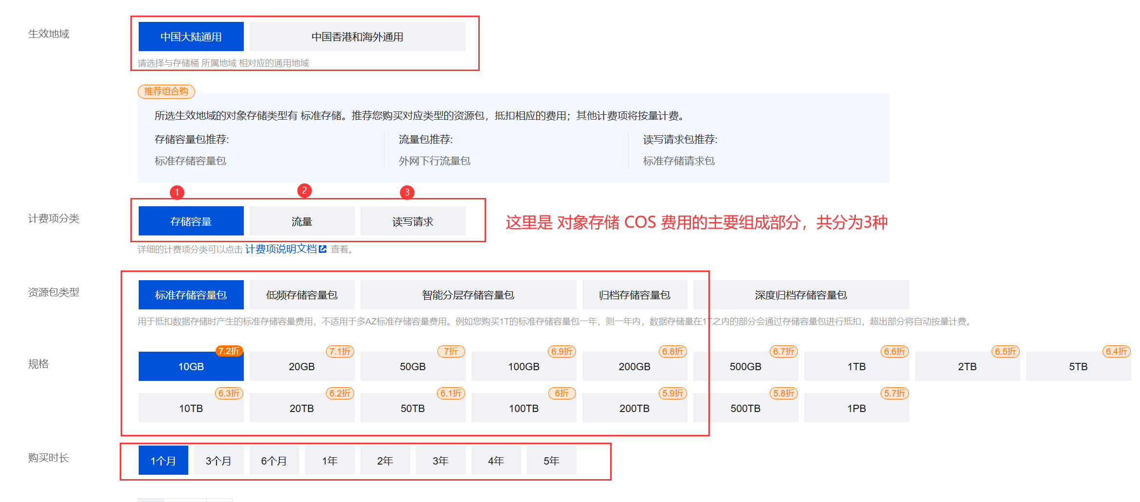 COS资源包选购